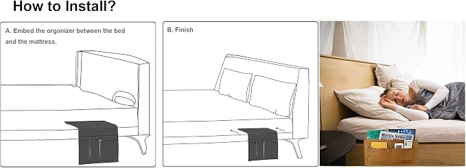 Bedside Caddy, Sofa Caddy, Storage Organizer Pocket - Image 7