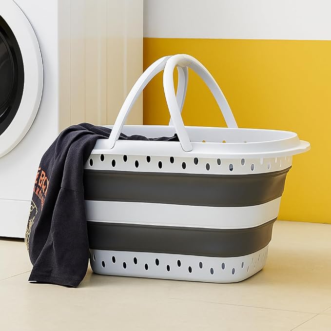 Collapsible Plastic Laundry Basket - Image 5