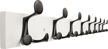 SKOLOO 43-Inch White Wood Coat Rack Wall Mount by SKOLOO