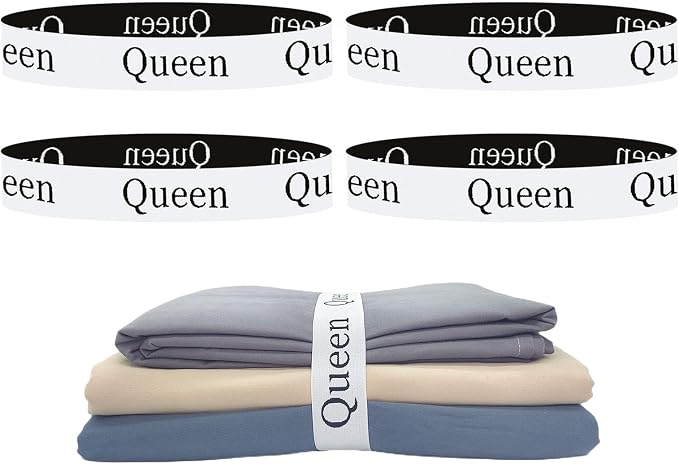 4 Pieces Bed Sheet Organizer Bands, Sheet Organizers and Storage Label Bands by Yermivie