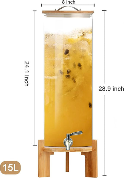 Beverage Dispenser, 4Gallon Glass Drink Dispenser - Image 3