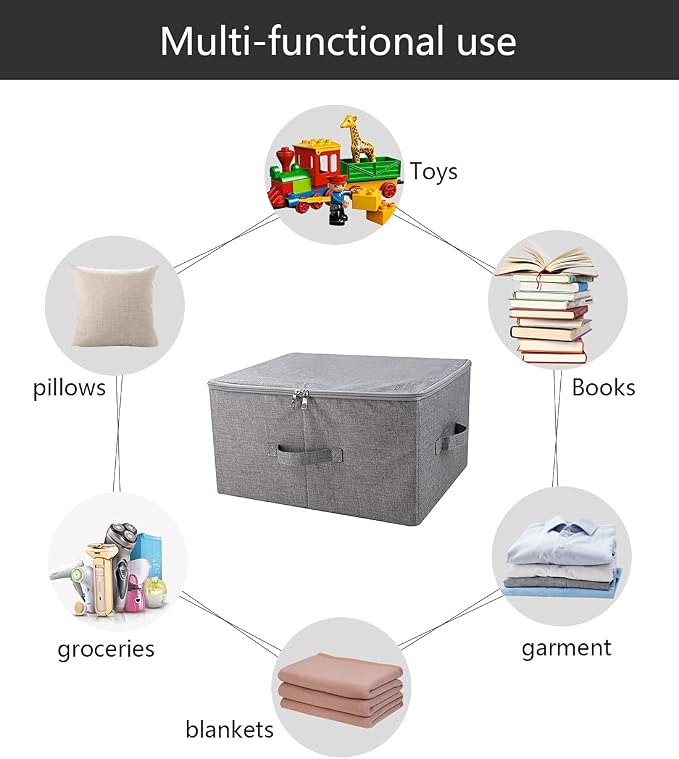 iwill CREATE PRO Pack of 3, 17.7 * 13.8 * 9.8" Stackable Folding Storage Baskets - Image 9