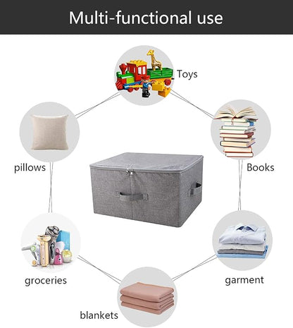 iwill CREATE PRO Pack of 3, 17.7 * 13.8 * 9.8" Stackable Folding Storage Baskets - Image 9