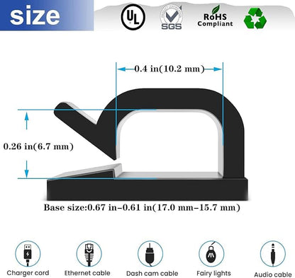 Adhesive Cable Management Wire Clips 100 Pcs, Wires Clips Holders - Image 2