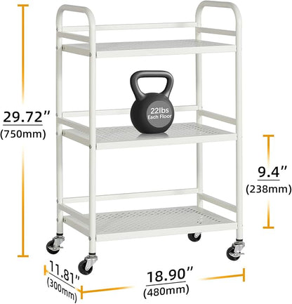 HDANI 3 Tier Rolling Cart, Heavy Duty Multifunctional Metal Frame-Supports 22 - Image 2