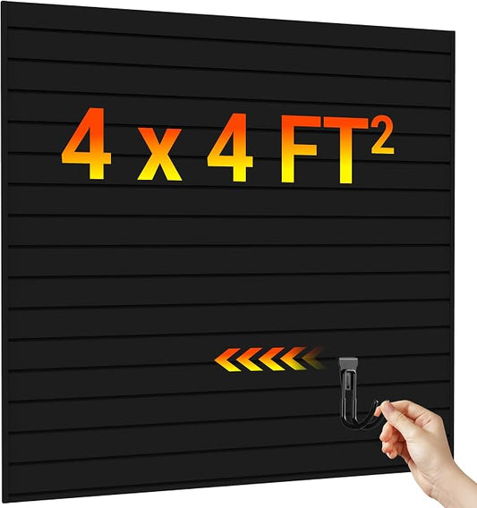 Ezlaino Slat Wall 4FT x 4FT, Versatile PVC Slatwall Paneling w/Long-Lasting by Ezlaino