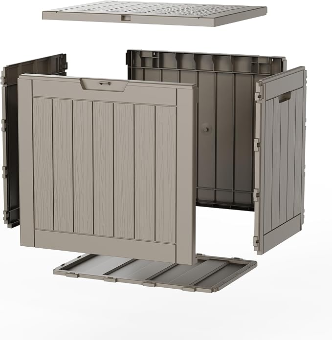 EasyUp 33Gal Outdoor Deck Box, Lager Patio Storage Box Indoor and Outdoor Use - Image 8