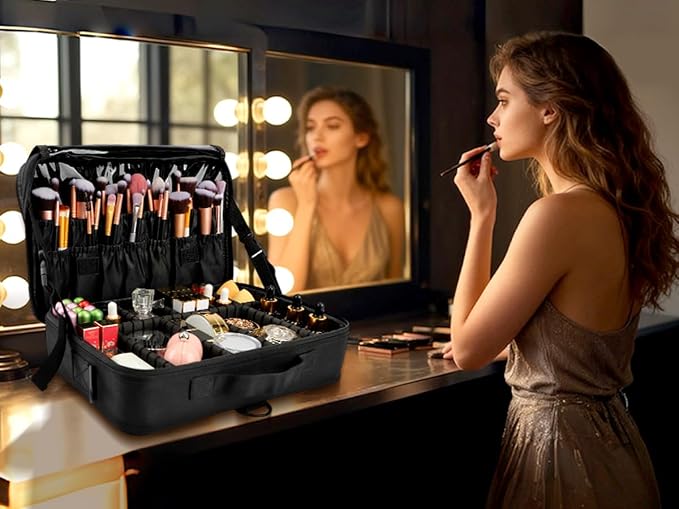 gzcz Travel Makeup Bag, Professional Cosmetic Bags - Image 7
