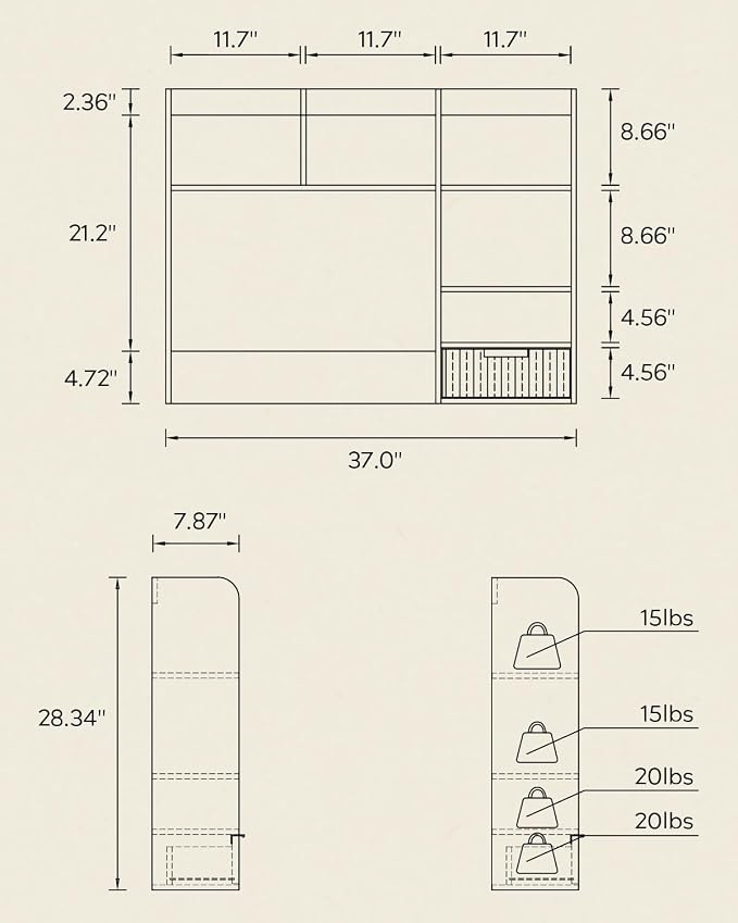 Desktop Bookshelf, Wood Desk Shelf - Image 2