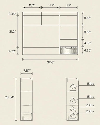Desktop Bookshelf, Wood Desk Shelf - Image 2