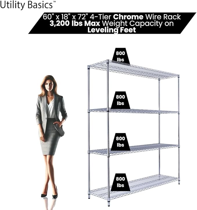 NSF Commercial 4-Tier Wire Shelving - Image 3
