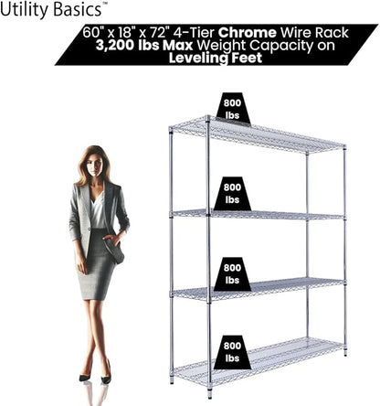 NSF Commercial 4-Tier Wire Shelving - Image 3