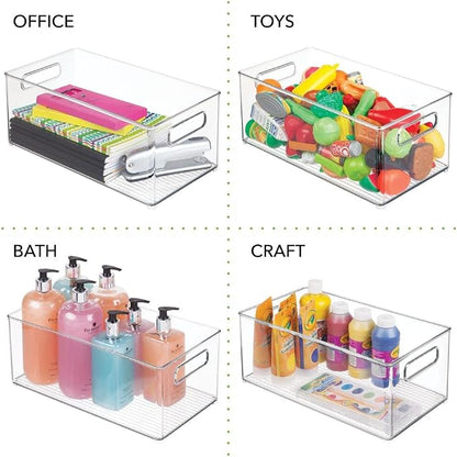 mDesign Plastic Deep Bin Organizer Caddy Container w/ Handles - Image 4