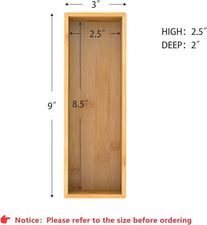 Bamboo Kitchen Drawer Organizer, Wooden Storage Box - Image 7