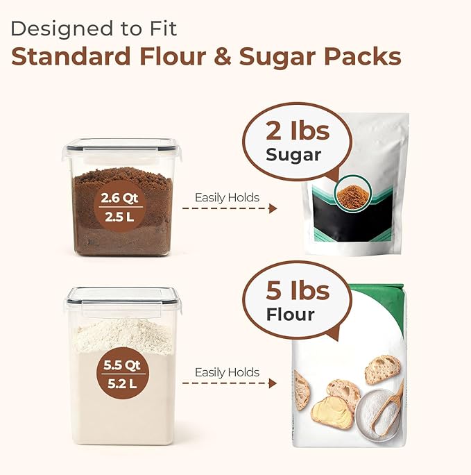 3 PCS Airtight Flour and Sugar Container - Image 3