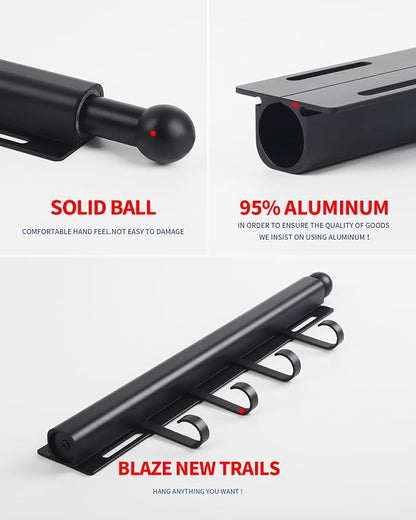 BaiNong Valet Rod for Closets Pull Out 12" Black - Image 5