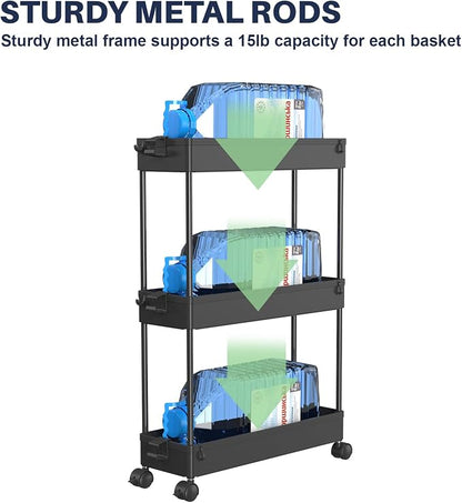 SPACELEAD 3 Tier Rolling Cart - Image 4