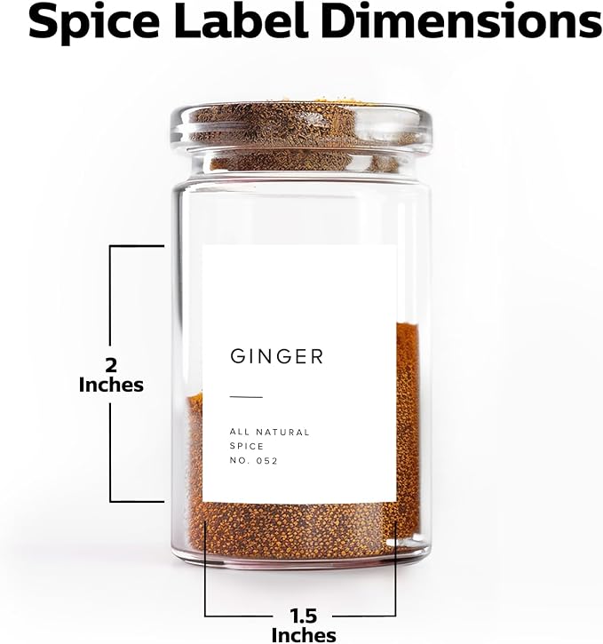 250 White Spice Labels by ThreeKin | Waterproof & Oil-Resistant Pre-Printed - Image 8