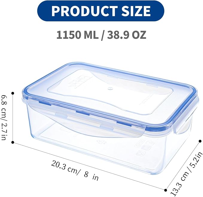 KIGI Food Storage Containers, 4 Sided Locking Lids, Leak-Proof & Stackable - Image 4