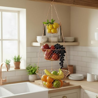 Hanging Fruit Basket – 3 Tier Hanging Baskets - Image 6