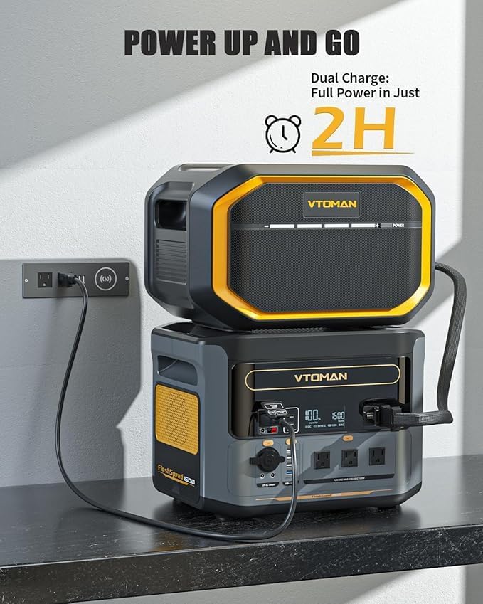 VTOMAN FlashSpeed 1500 Portable Power Station - 3096Wh/1500W Solar Generator - Image 3