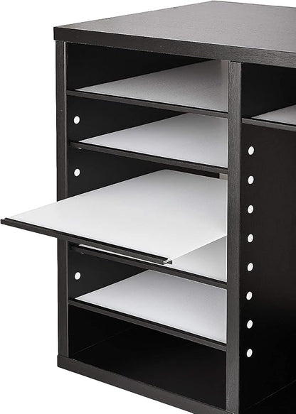AdirOffice Wooden Adjustable Literature Organizer, 12 Compartment Office Mailbox - Image 6