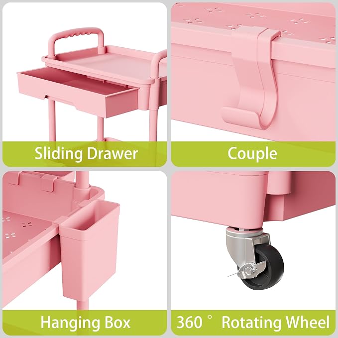 Sorgion 3 Tier Rolling Cart Organizer, Laundry Room Bathroom Organizers and - Image 4