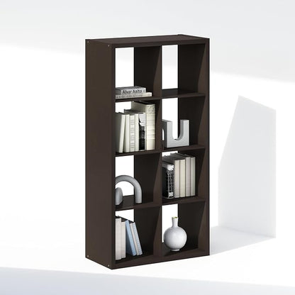 Furinno Simple 8-Cube Storage Organizer, Display Shelf, Dark Oak | Extra Thick - Image 5