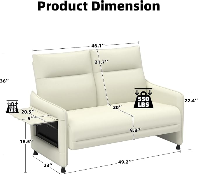 Faux Leather Loveseat, Upholstered Loveseat - Image 2