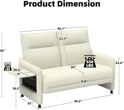 Faux Leather Loveseat, Upholstered Loveseat - Image 2