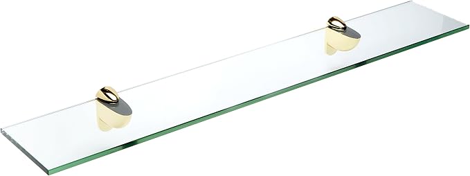 Spancraft Glass H-6x21-Brass Heron Glass Shelf by Spancraft