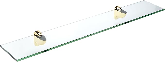 Spancraft Glass H-6x24-Brass Heron Glass Shelf by Spancraft