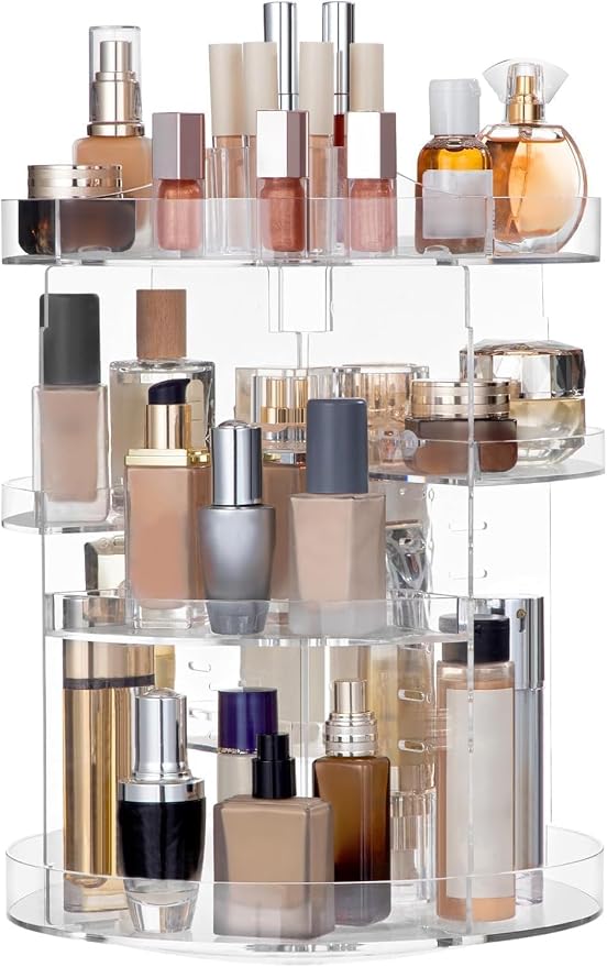 HBlife 360 Rotating Makeup Organizer Plus Size Adjustable Carousel Large by HBlife