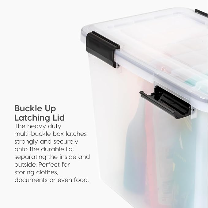 IRIS USA WeatherPro File Box Organizer, Letter/Legal, 32 Qt. 4-Pack, secure - Image 5