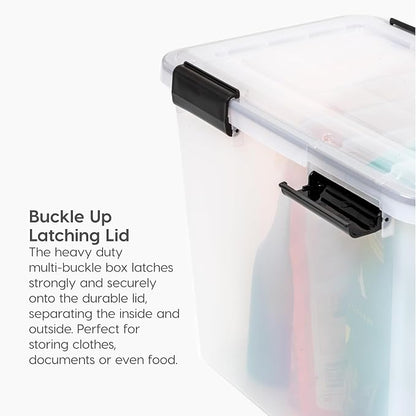 IRIS USA WeatherPro File Box Organizer, Letter/Legal, 32 Qt. 4-Pack, secure - Image 5