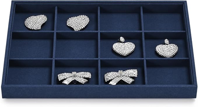 12 Grids Jewelry Tray Bracelet Tray Bangle Tray Microfiber Jewelry Display Tray by Papten