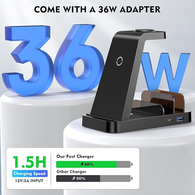 Wireless Charger for iPhone - 5 in 1 Charging Station for Multiple Devices - Image 5