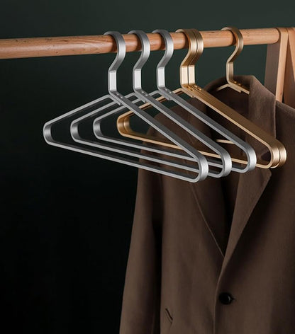 Premium Matte Silvery Aluminum Coat Hangers 6 Piece Set, 17.7” Extra Smooth & - Image 7