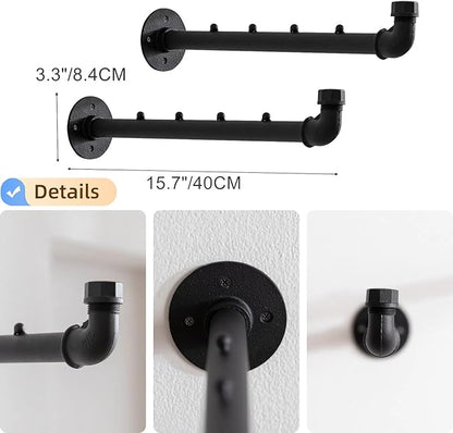 Homeyeeng Industrial Wall Pipe Clothes Bar - Image 3