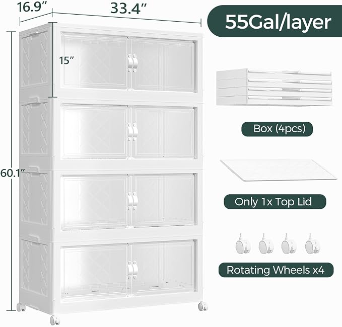 880QT Extra Large Stackable Storage Bins - Image 2