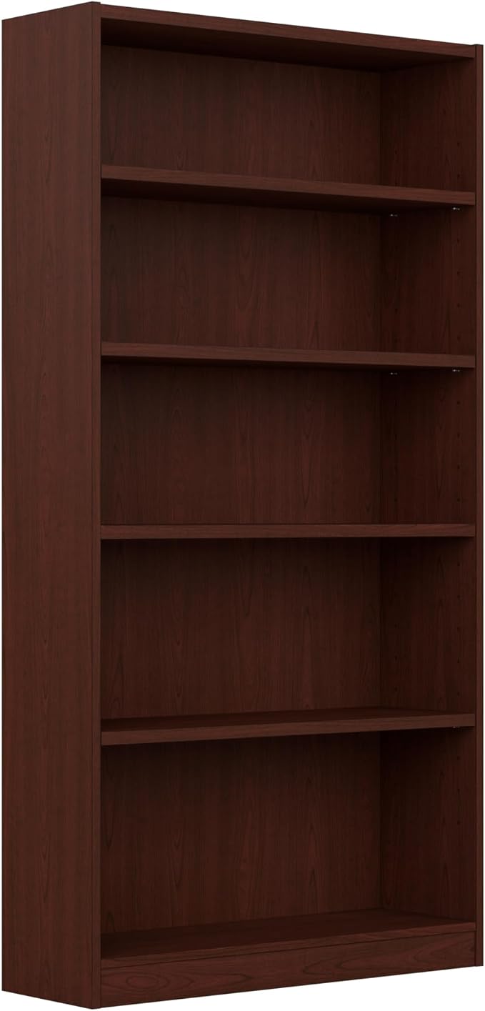 Bush Furniture Universal Tall 5 Shelf Bookcase in Vogue Cherry, Vertical by BushHome
