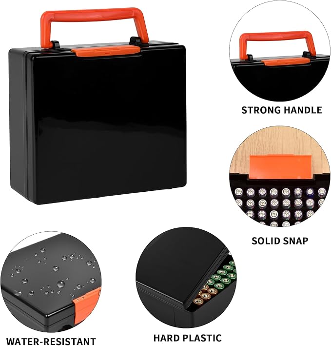 FULLCASE Battery Storage Organizer Holder Holds 72 AA AAA Batteries, Box Cases - Image 5