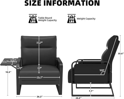 Upholstered Accent Chair, Modern Faux Leather Sofa Chair - Image 2