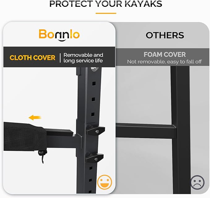 Bonnlo Kayak Storage Rack, Adjustable Heavy Duty Kayak Rack - Image 5