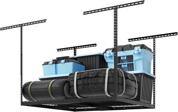 FLEXIMOUNTS 4x4 Overhead Garage Storage Rack, Adjustable Organization System by FLEXIMOUNTS