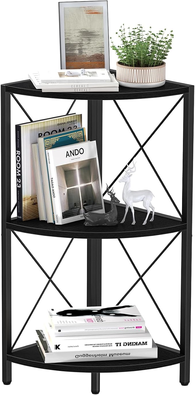 Snughome Corner Shelf with Metal Frame, 3 Tier Corner Storage Organizer - Image 8
