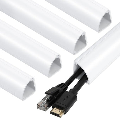 ZhiYo Corner Cable Hider for 3-5 Cords, Wall & Floor Cord Hider 85in White | 5 by ZhiYo