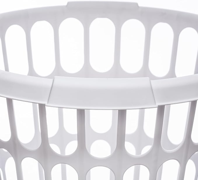 10-Pack Round White Plastic Laundry Basket, Suitable - Image 5