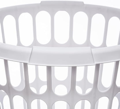 10-Pack Round White Plastic Laundry Basket, Suitable - Image 5