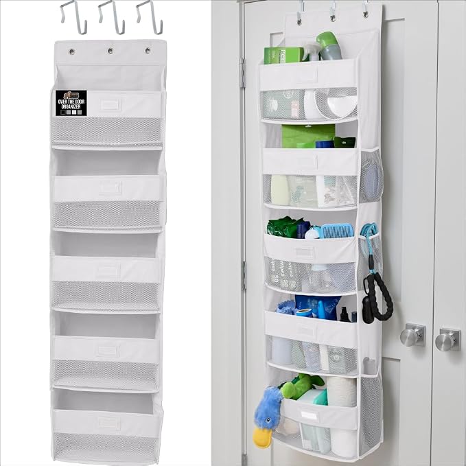 GORILLA GRIP Over The Door Organizer Storage, 5 Deep Hanging Shelves, Holds by Unknown